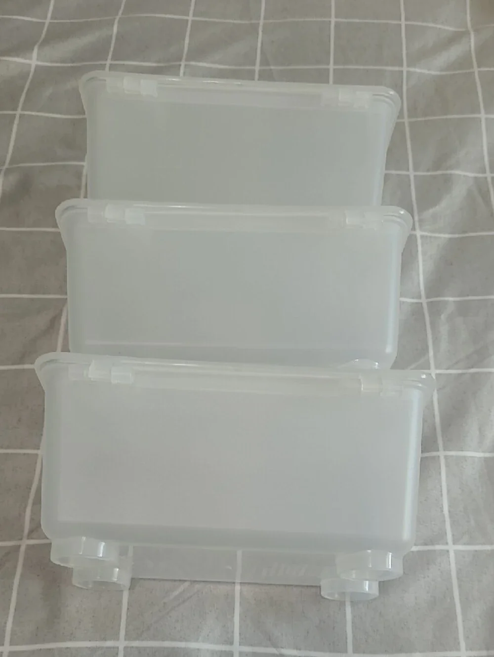 IKEA GLIS Storage Boxes with Lids - White Plastic